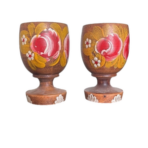 Wooden Egg Holders With Hand Painted Flowers